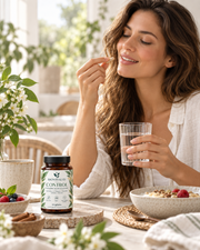 BIOVITALITI CONTROL - prise d'une gélule avec un verre d'eau