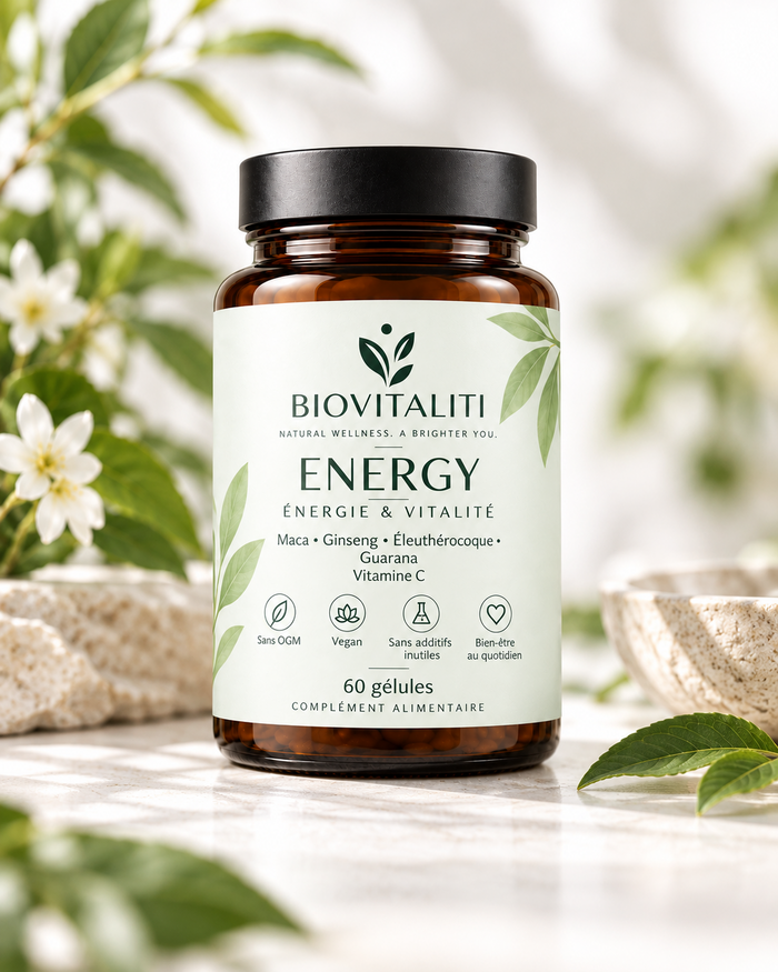 BIOVITALITI ENERGY – Maca, Ginseng, Éleuthérocoque & Guarana