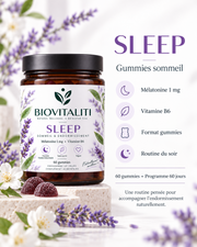 BIOVITALITI SLEEP - mélatonine 1 mg, vitamine B6 et routine du soir